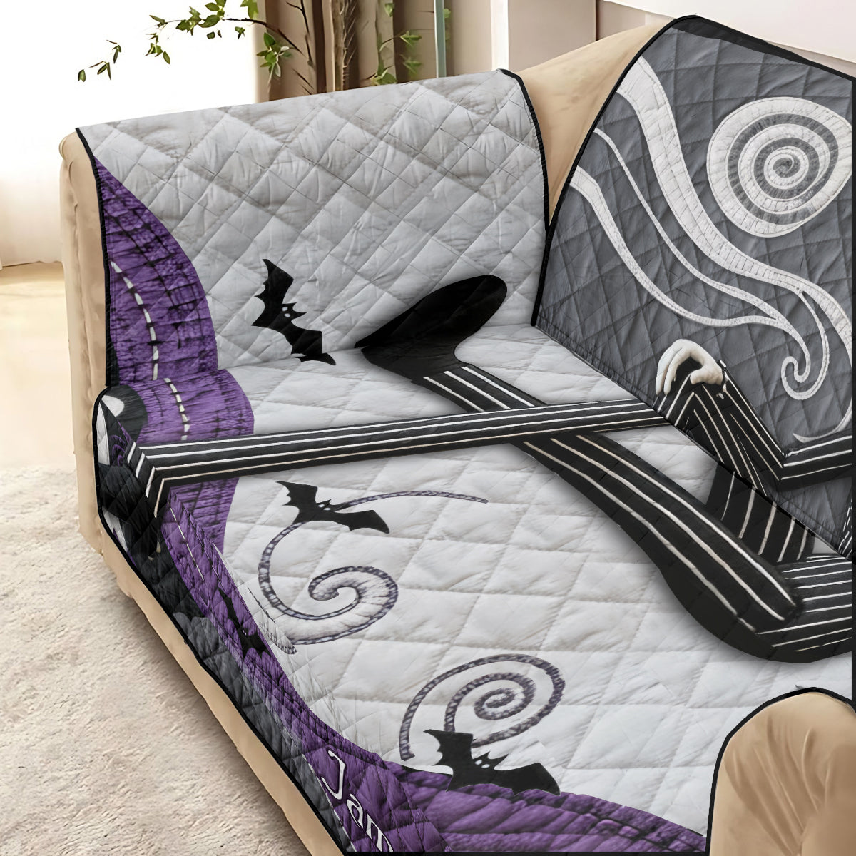 Before Christmas - Personalized Nightmare Quilted Sofa/Couch Cover