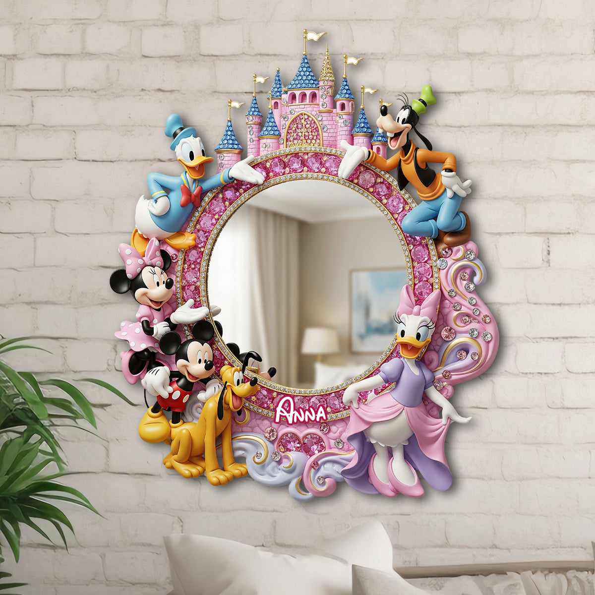 Magical Castle with Friends - Personalized Mouse Wall Hanging Mirror