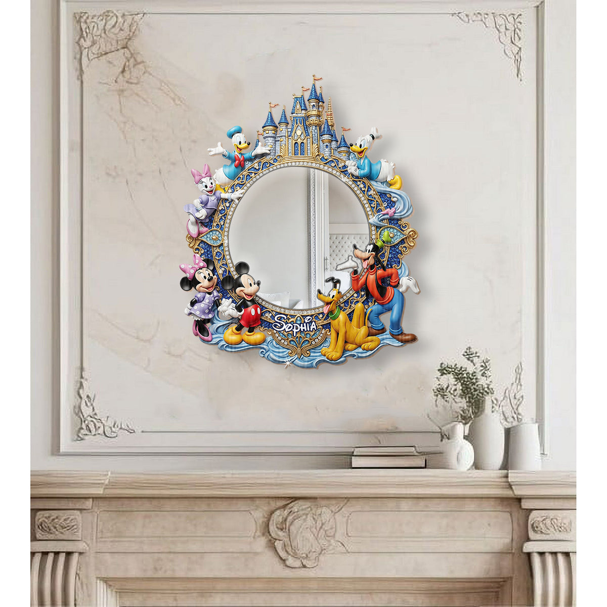 Magical Castle with Friends - Personalized Mouse Wall Hanging Mirror