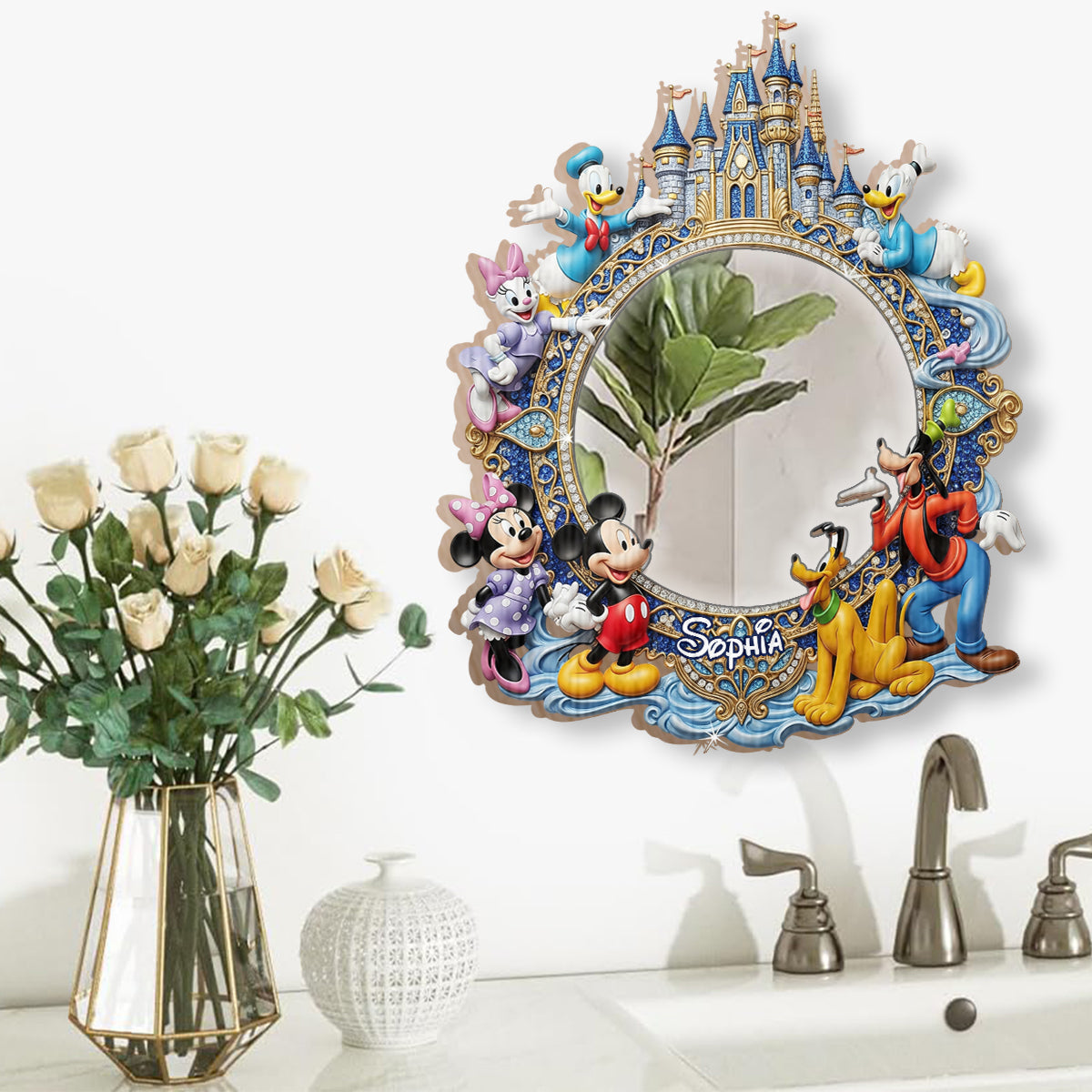 Magical Castle with Friends - Personalized Mouse Wall Hanging Mirror