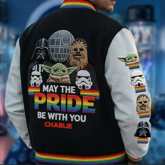 May The Pride Be With You - Personalized LGBT Support Varsity Jacket