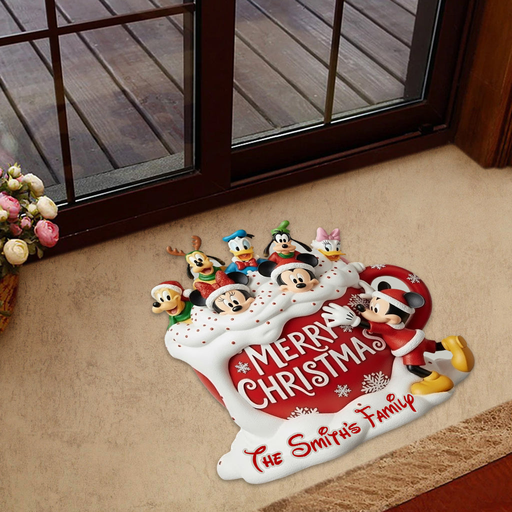 Cartoon Characters Family - Personalized Mouse Shaped Doormat/ Rug