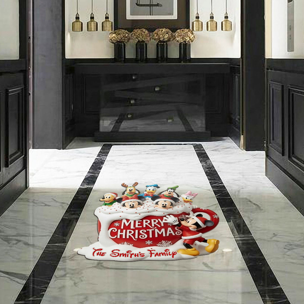 Cartoon Characters Family - Personalized Mouse Shaped Doormat/ Rug