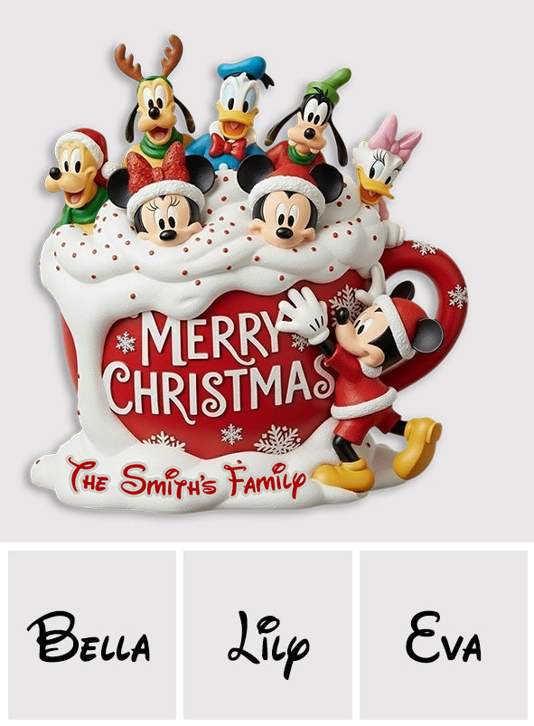 Cartoon Characters Family - Personalized Mouse Shaped Doormat/ Rug