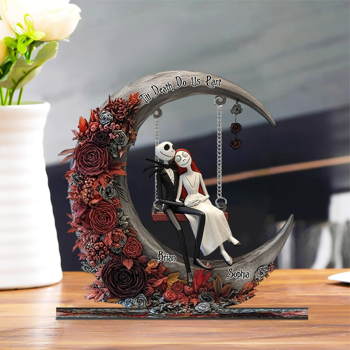 Till Death Do Us Part - Personalized Nightmare Plaque With Charm