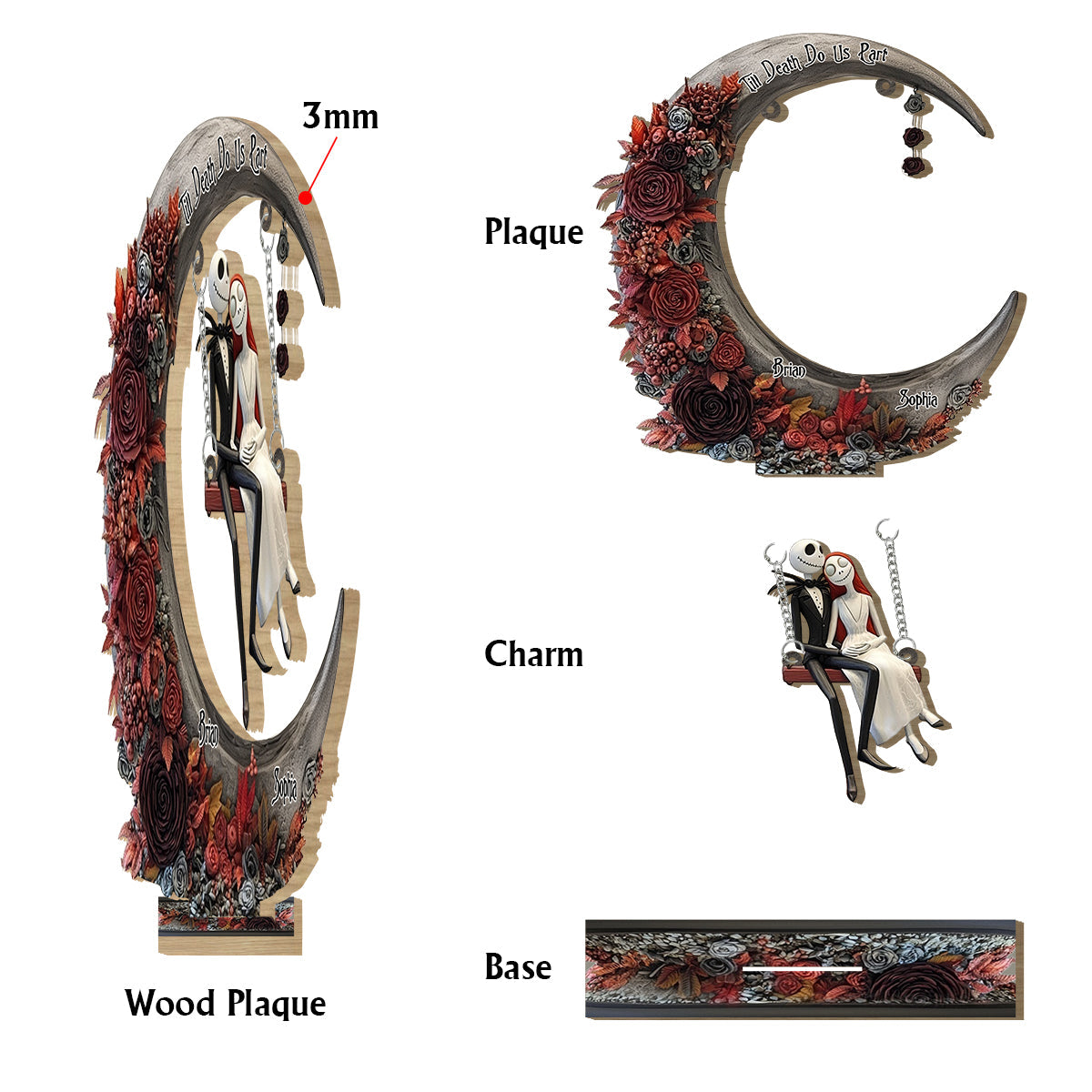 Till Death Do Us Part - Personalized Nightmare Plaque With Charm