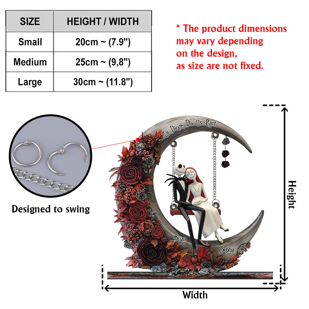 Till Death Do Us Part - Personalized Nightmare Plaque With Charm