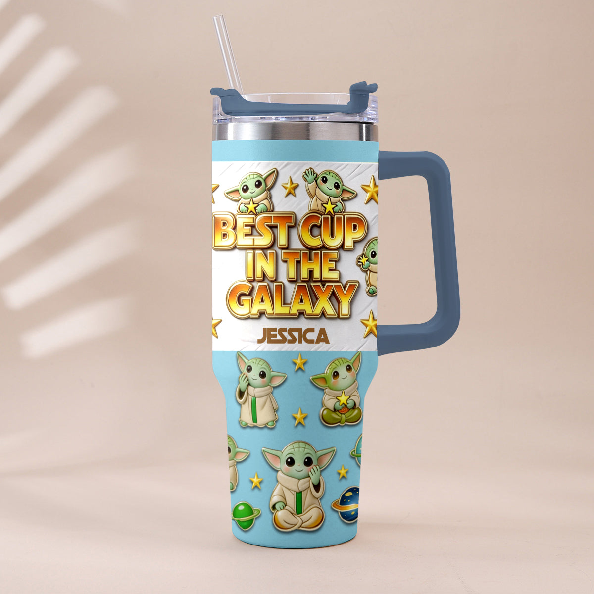 Best Cup In The Galaxy - Personalized The Force Tumbler With Plush Charm