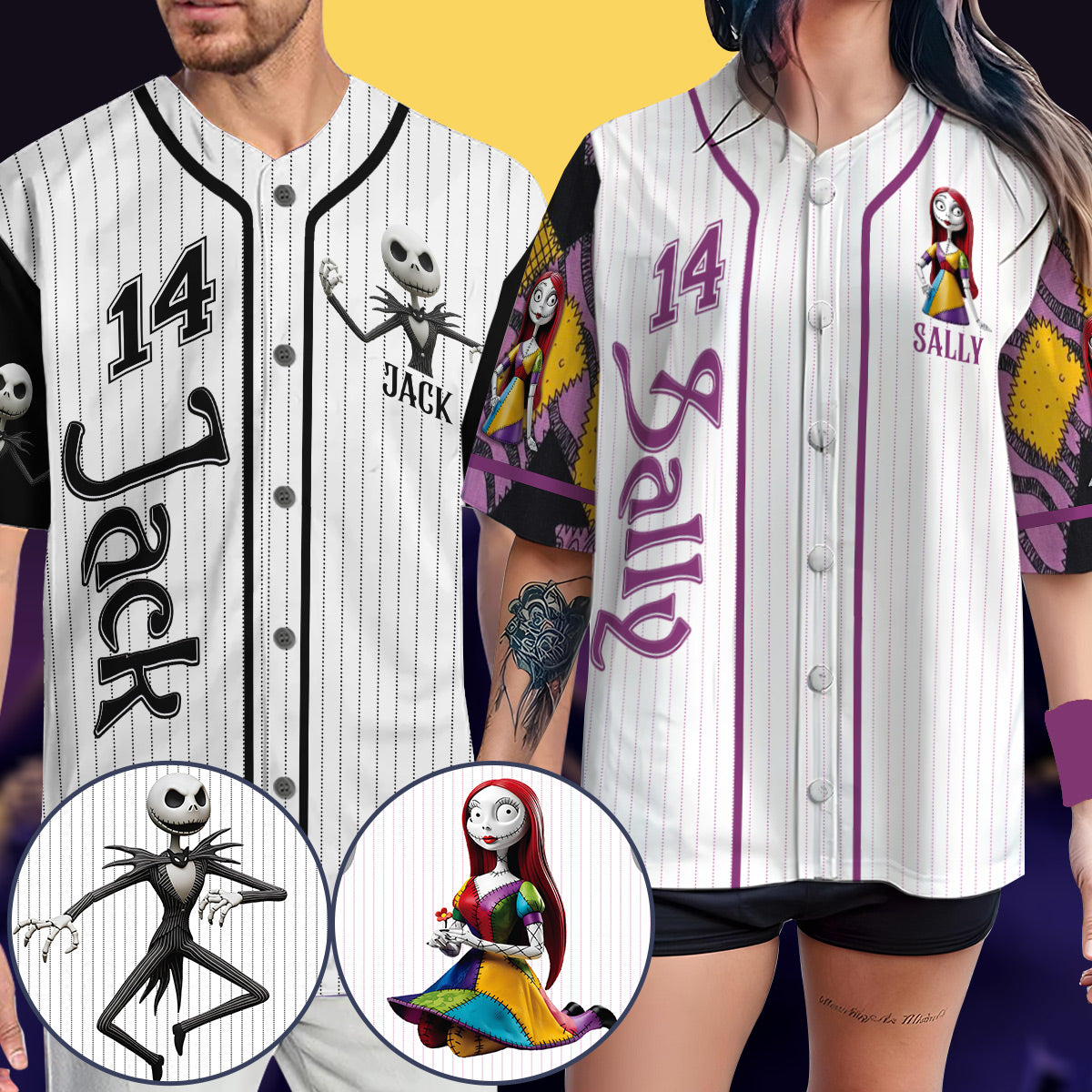Jack Sally - Personalized Nightmare Baseball Jersey