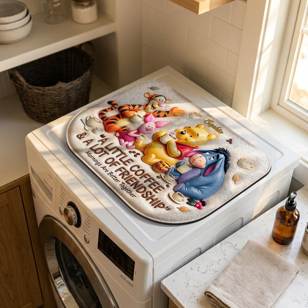 A Little Coffee, A Lot Of Friendship - Personalized Yellow Bear Drying Mat