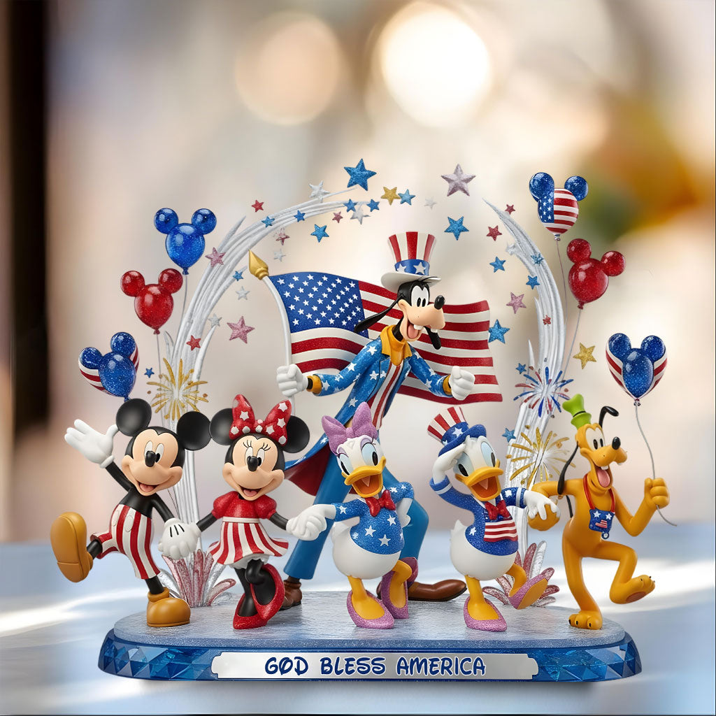 God Bless America - Personalized Mouse Custom Shaped Acrylic Plaque