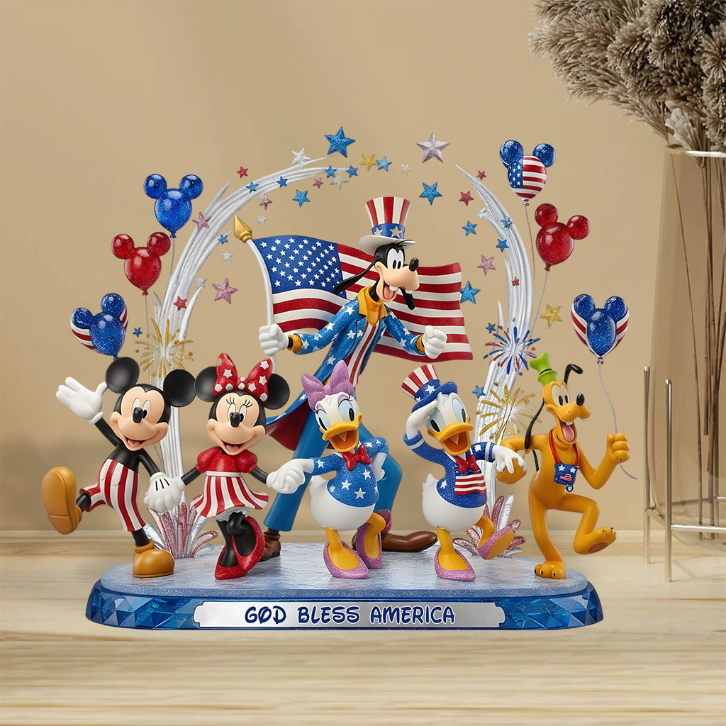 God Bless America - Personalized Mouse Custom Shaped Acrylic Plaque