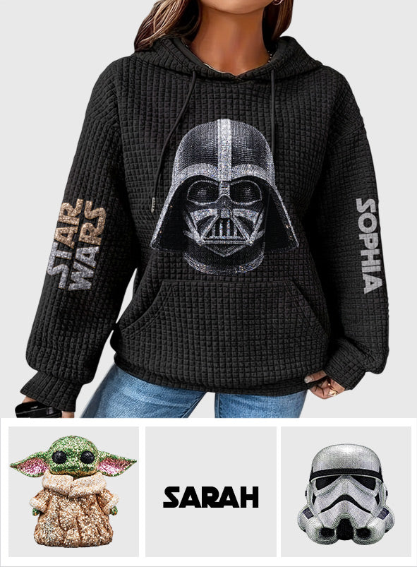 The Black Armored Commander - Personalized The Force Waffle Hoodie