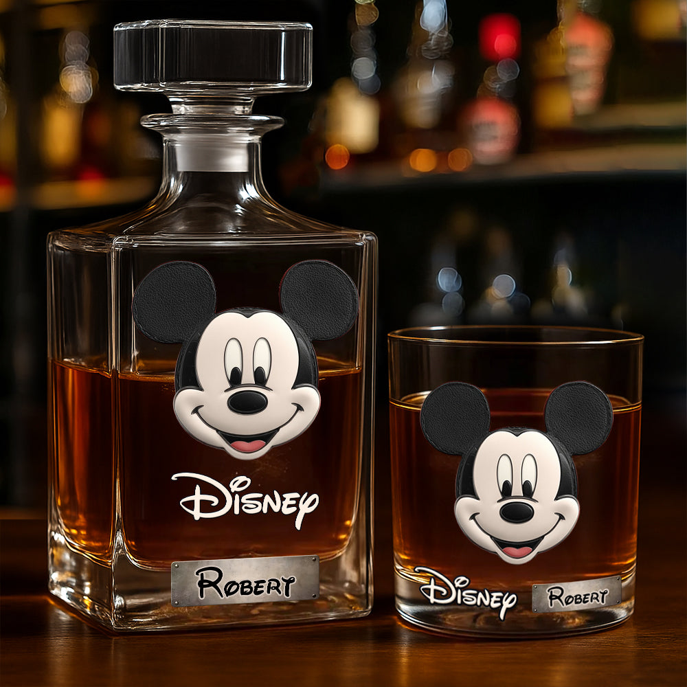 Dream Magic Custom Name - Personalized Mouse Whiskey Decanter Set
