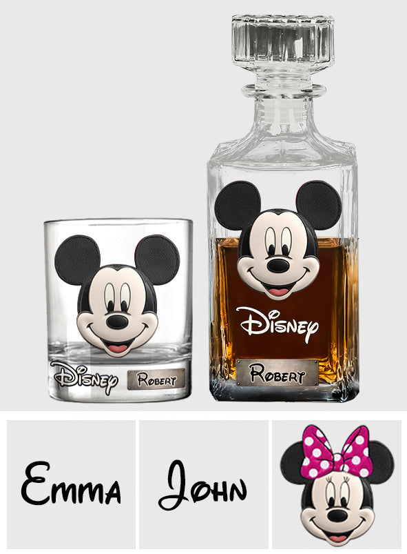 Dream Magic Custom Name - Personalized Mouse Whiskey Decanter Set