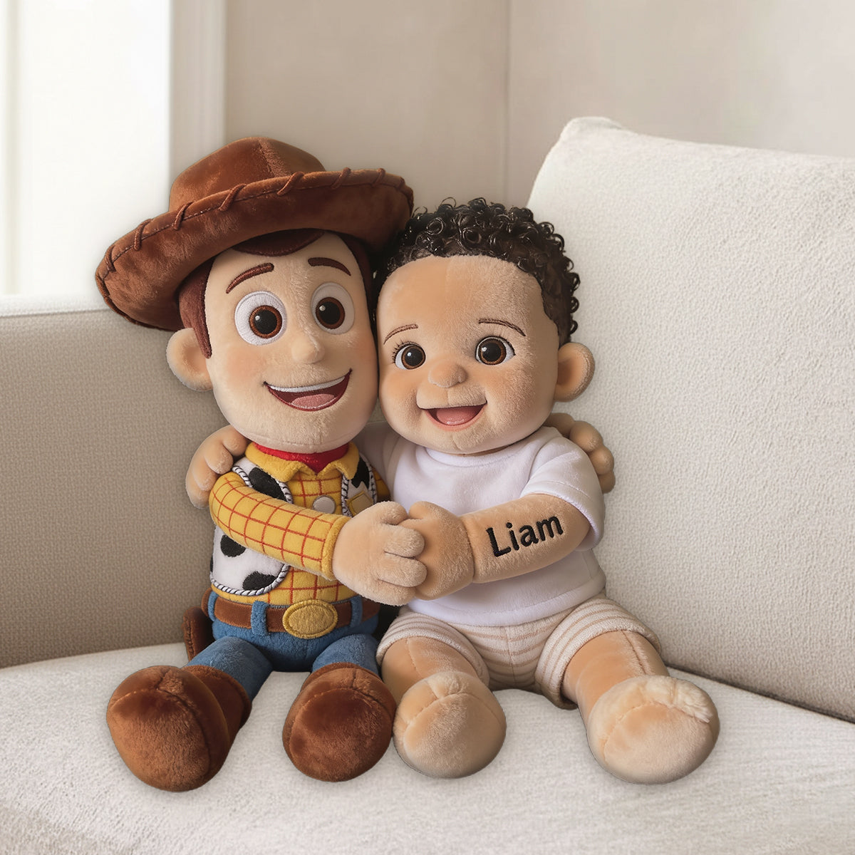 Galaxy And Western Buddy Toy - Personalized Movie For Kids Premium Faux Fur Pillow