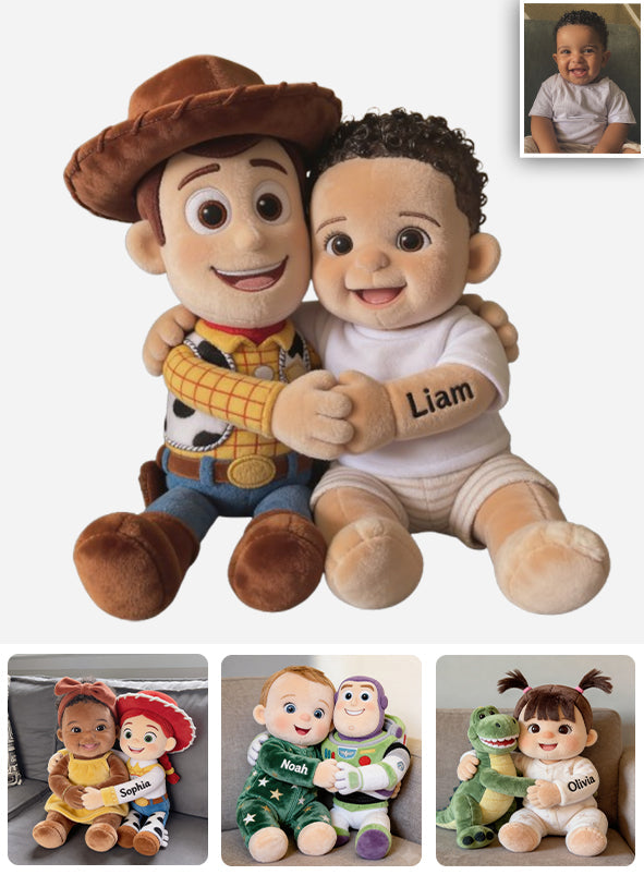 Galaxy And Western Buddy Toy - Personalized Movie For Kids Premium Faux Fur Pillow