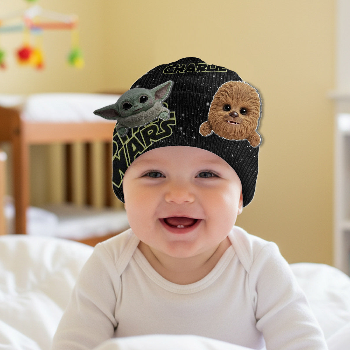 Movie Characters - Personalized The Force Beanie Hat With Patches