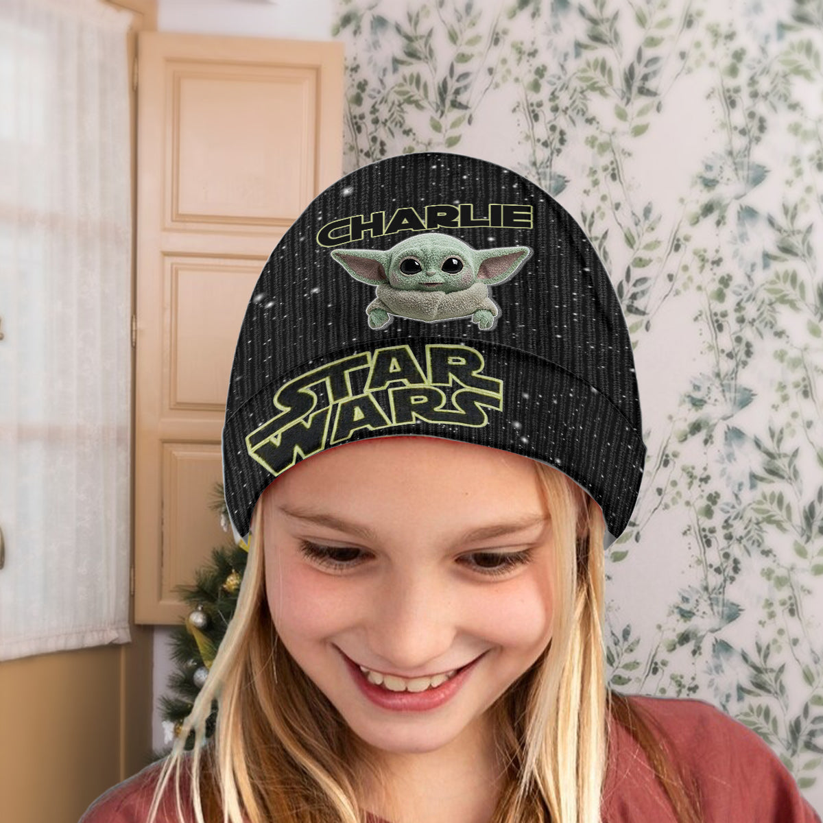 Movie Characters - Personalized The Force Beanie Hat With Patches