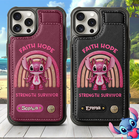 Faith Hope Love - Personalized Breast Cancer Awareness Wallet Phone Case