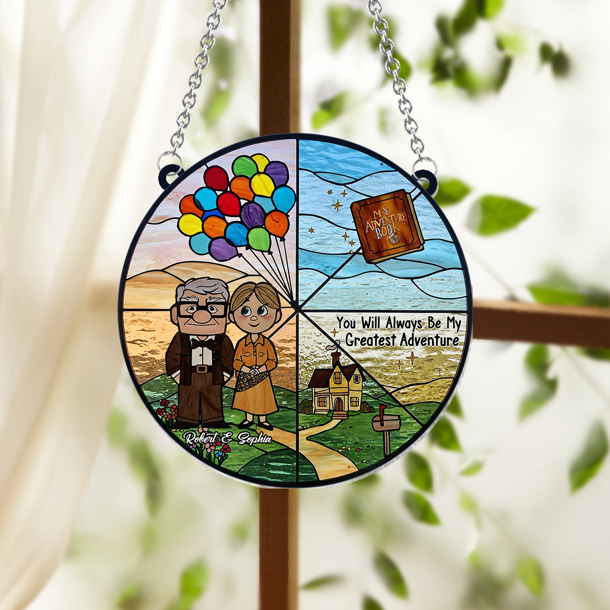You Are My Greatest Adventure - Personalized Couple Window Hanging Suncatcher Ornament