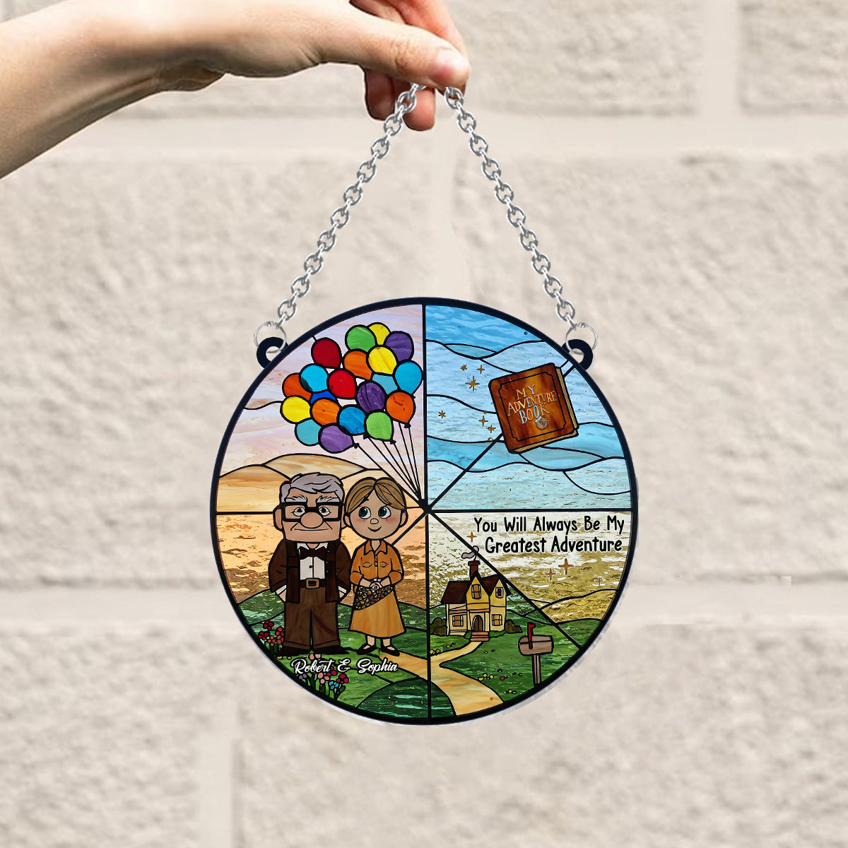 You Are My Greatest Adventure - Personalized Couple Window Hanging Suncatcher Ornament