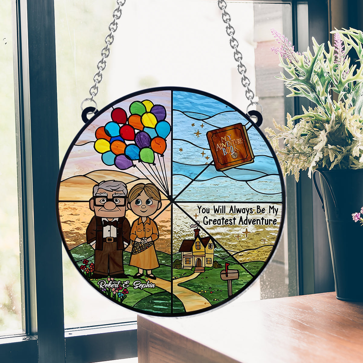 You Are My Greatest Adventure - Personalized Couple Window Hanging Suncatcher Ornament