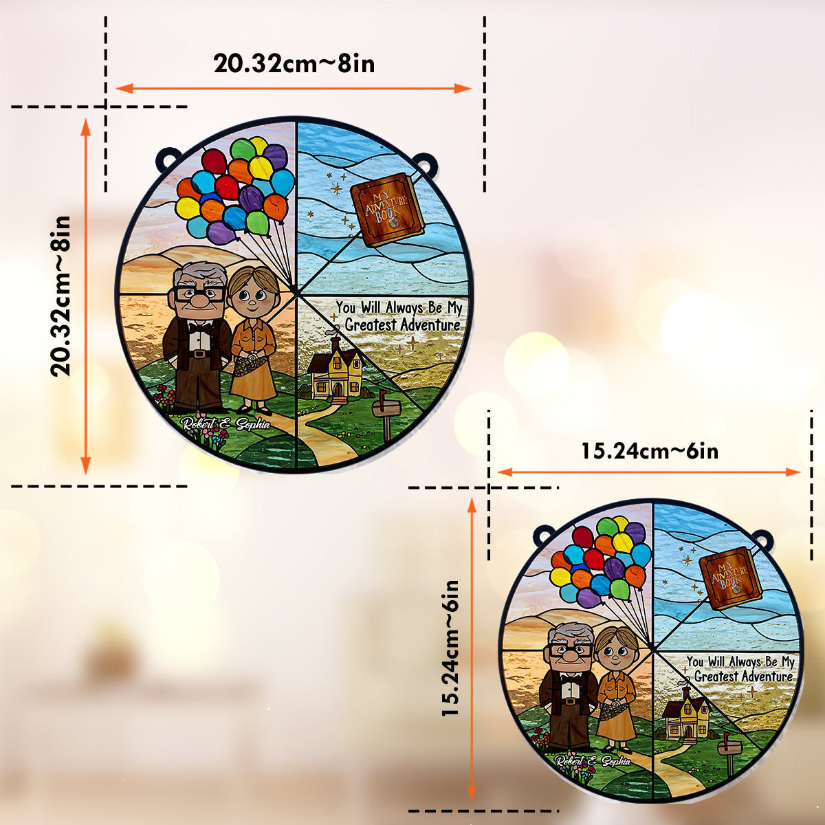 You Are My Greatest Adventure - Personalized Couple Window Hanging Suncatcher Ornament