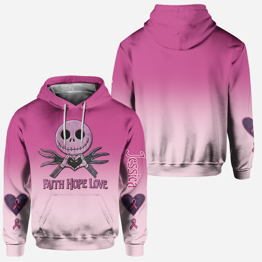 Faith Hope Love - Personalized Breast Cancer Awareness Hoodie and Leggings