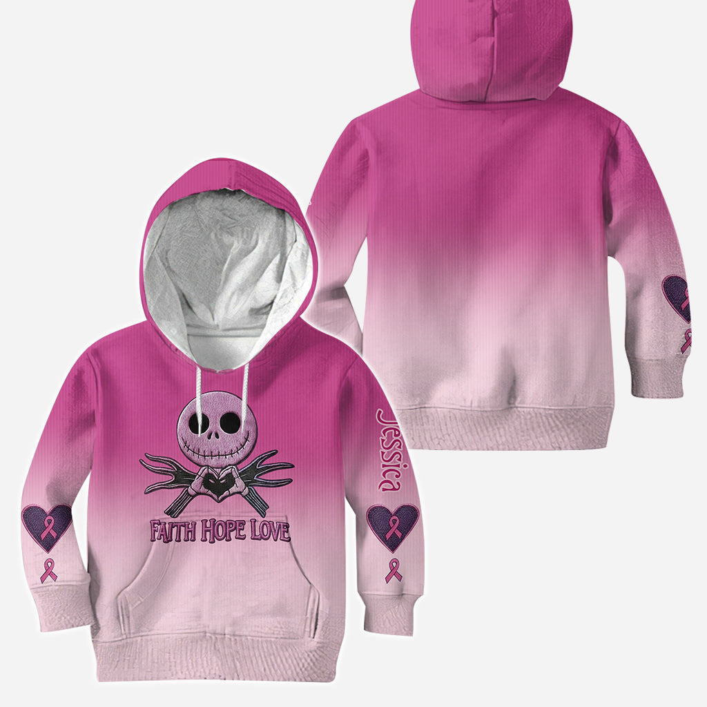 Faith Hope Love - Personalized Breast Cancer Awareness Hoodie and Leggings