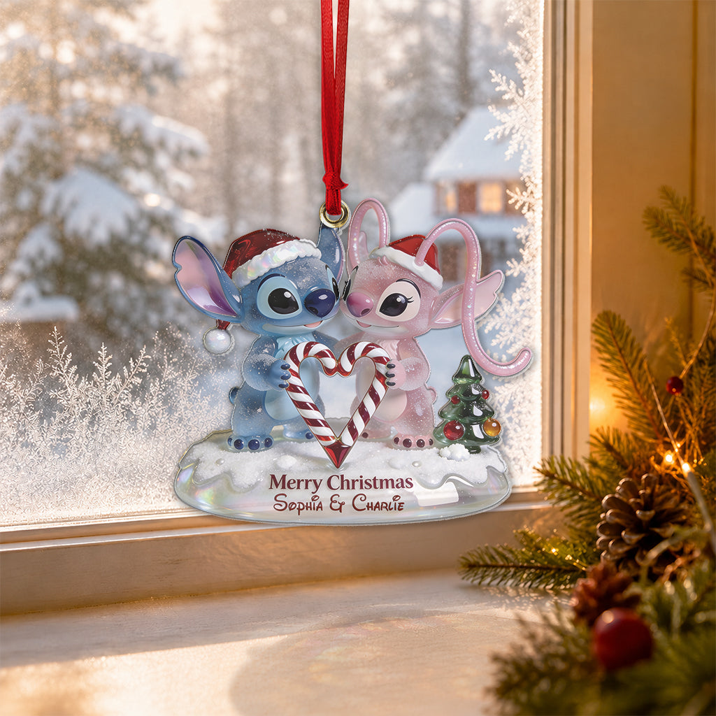 Ohana Xmas - Personalized Ohana Custom Shape Glass Ornament