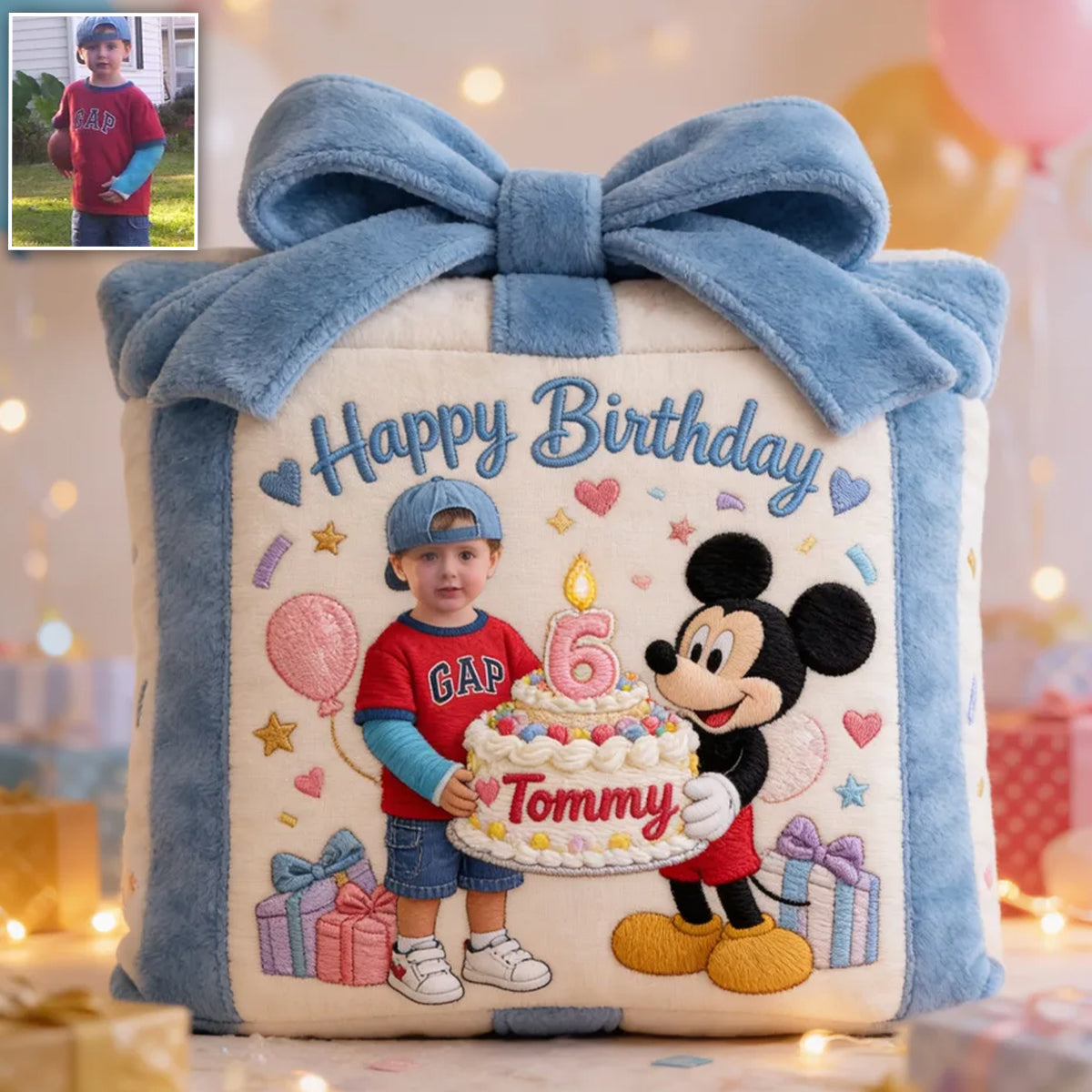 Happy Birthday Message From The Magic Mouse, Real Voice With Custom Name And Photo - Personalized Mouse Melody Plush