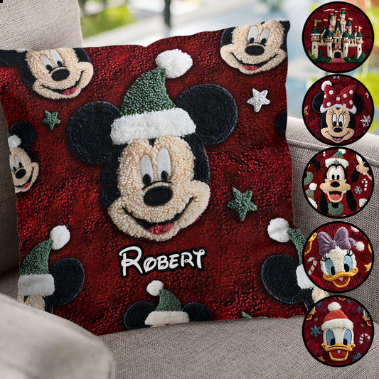 Magical Friends Merry Christmas - Personalized Mouse Throw Pillow