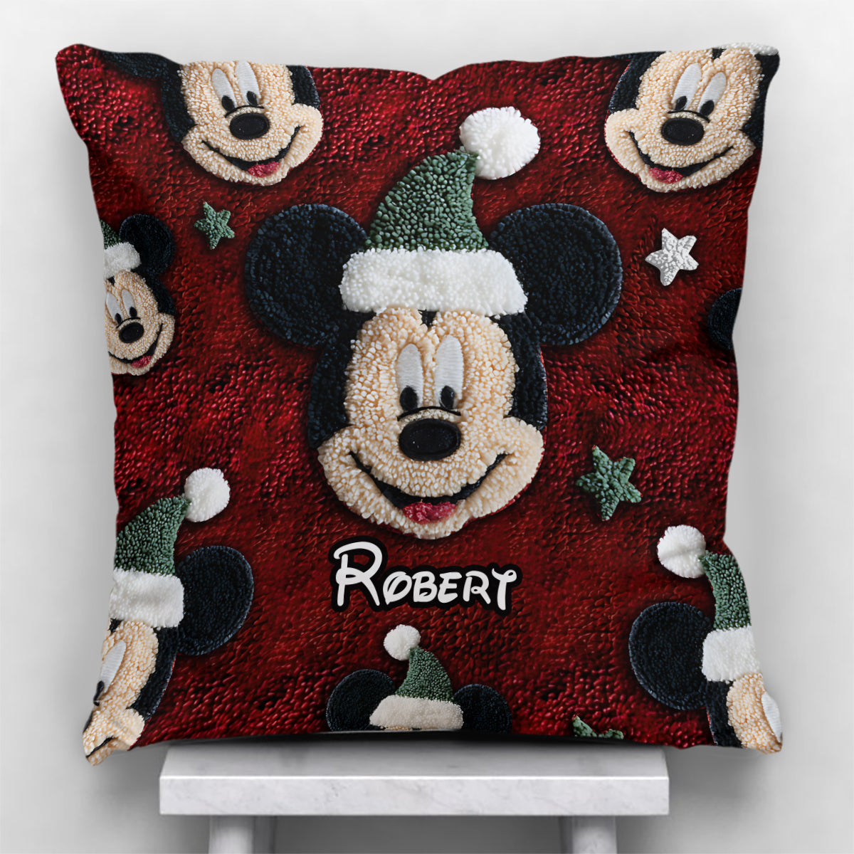Magical Friends Merry Christmas - Personalized Mouse Throw Pillow