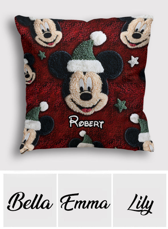 Magical Friends Merry Christmas - Personalized Mouse Throw Pillow