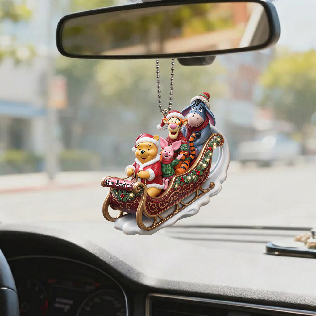 Dashing Through The Snow - Personalized Yellow Bear Premium 3D Ornament