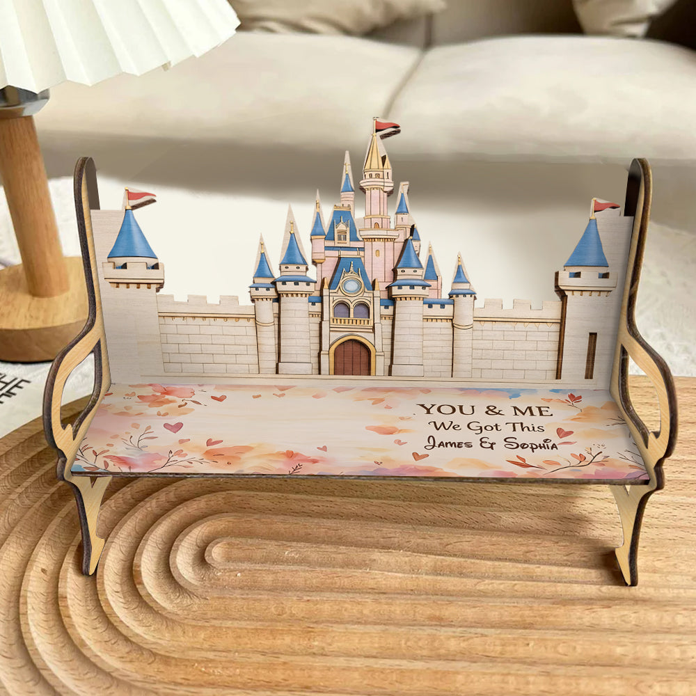 We Got This - Personalized Mouse Wooden Bench & Plush Keychain Set
