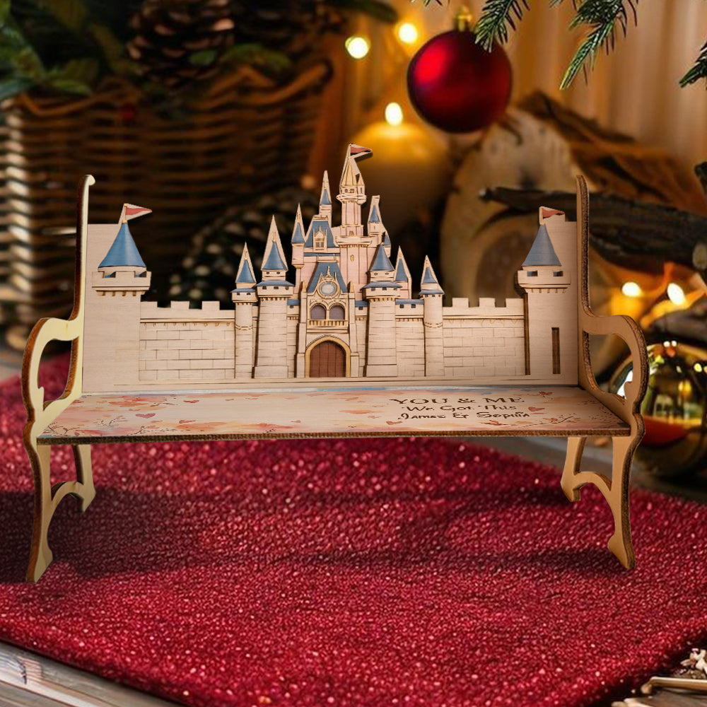 We Got This - Personalized Mouse Wooden Bench & Plush Keychain Set
