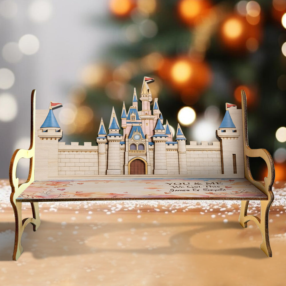 We Got This - Personalized Mouse Wooden Bench & Plush Keychain Set
