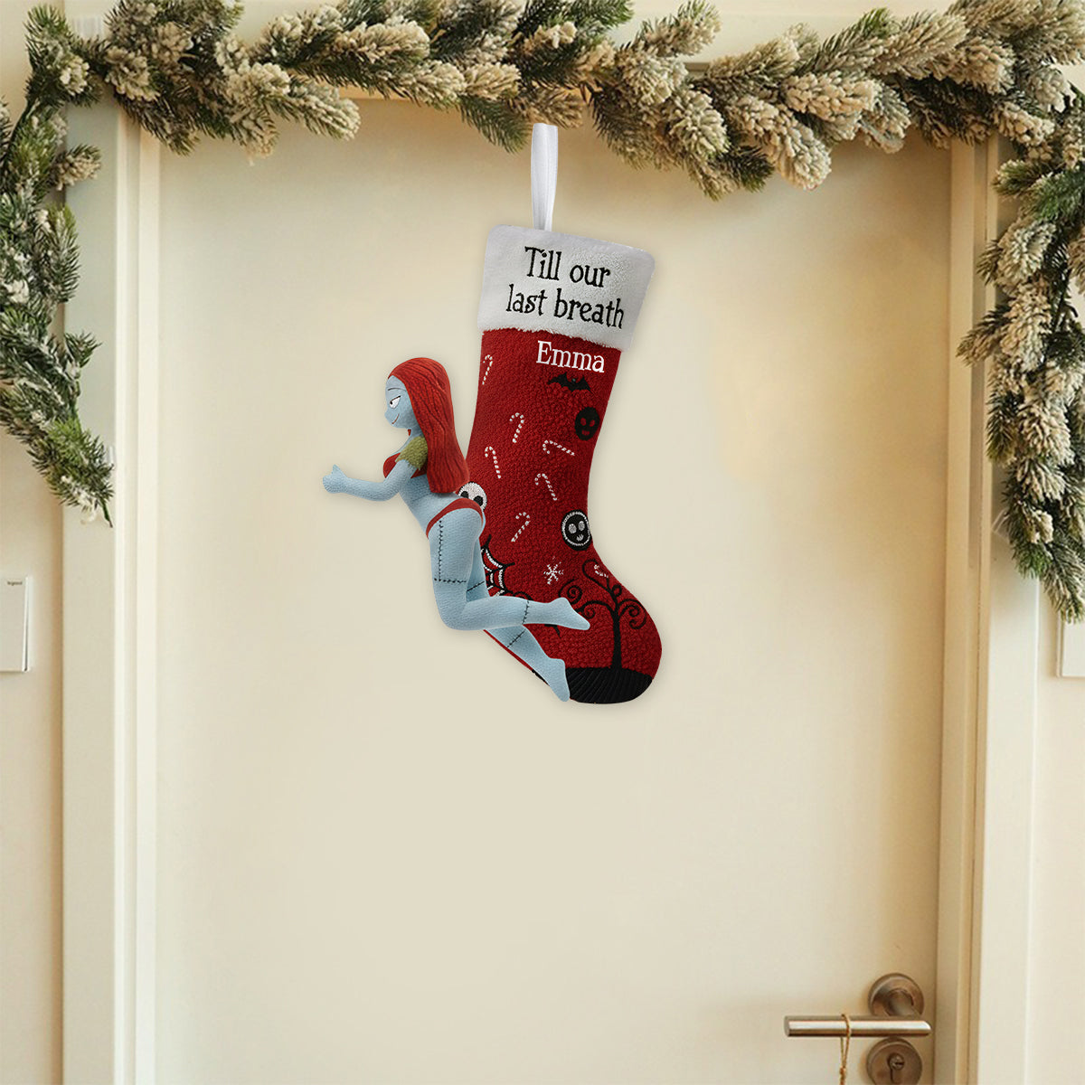 Gothic Love Story - Personalized Nightmare Shaped Christmas Stocking