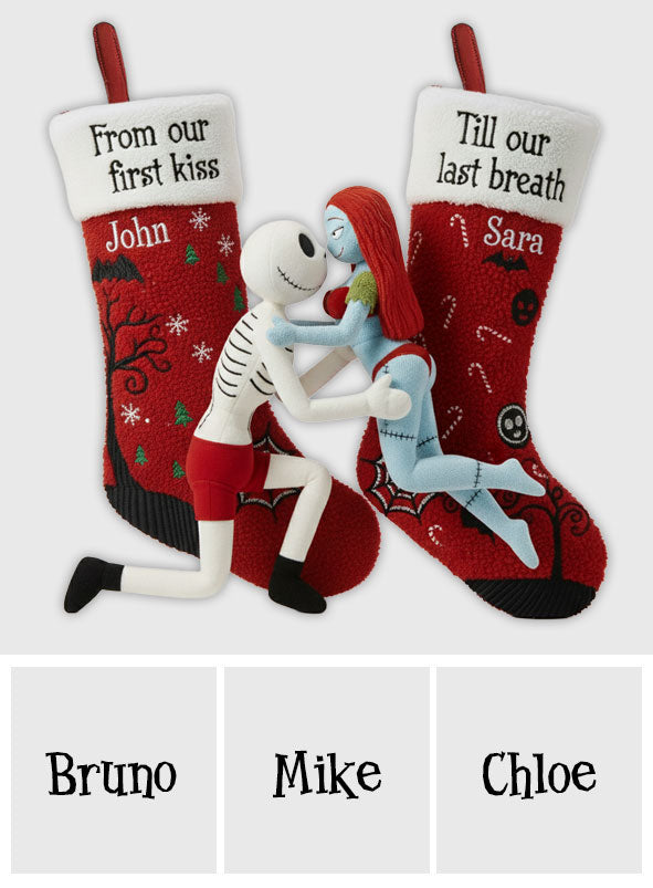 Gothic Love Story - Personalized Nightmare Shaped Christmas Stocking