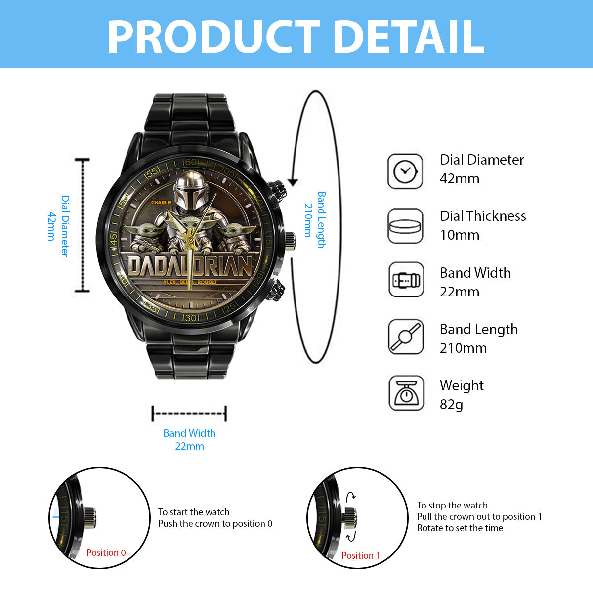 The Dadalorian - Personalized The Force Hand Watch