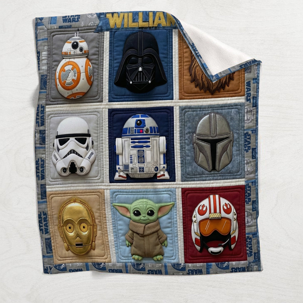 Space Warriors Patchwork - Personalized The Force Blanket