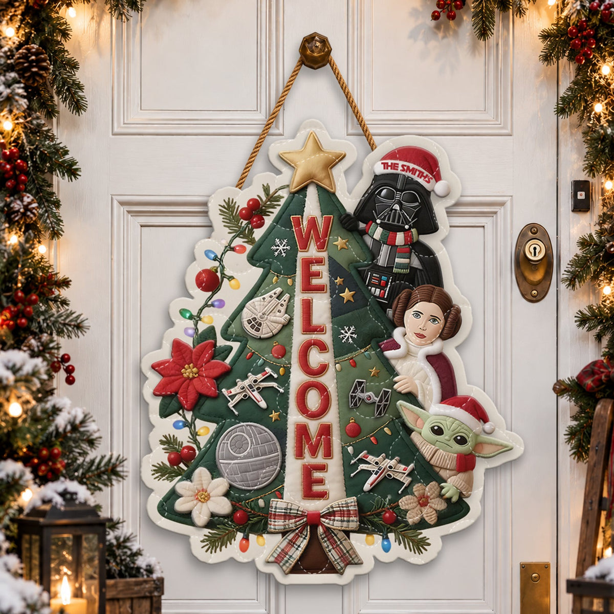 May The Magic Be With You - Personalized The Force Quilted Door Hanger