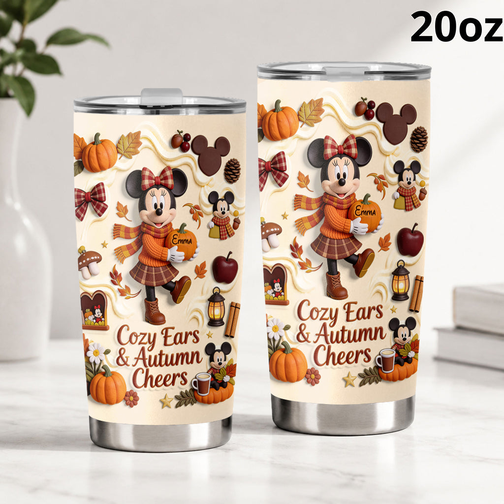 Cozy Ears & Autumn Cheers - Personalized Mouse Tumbler