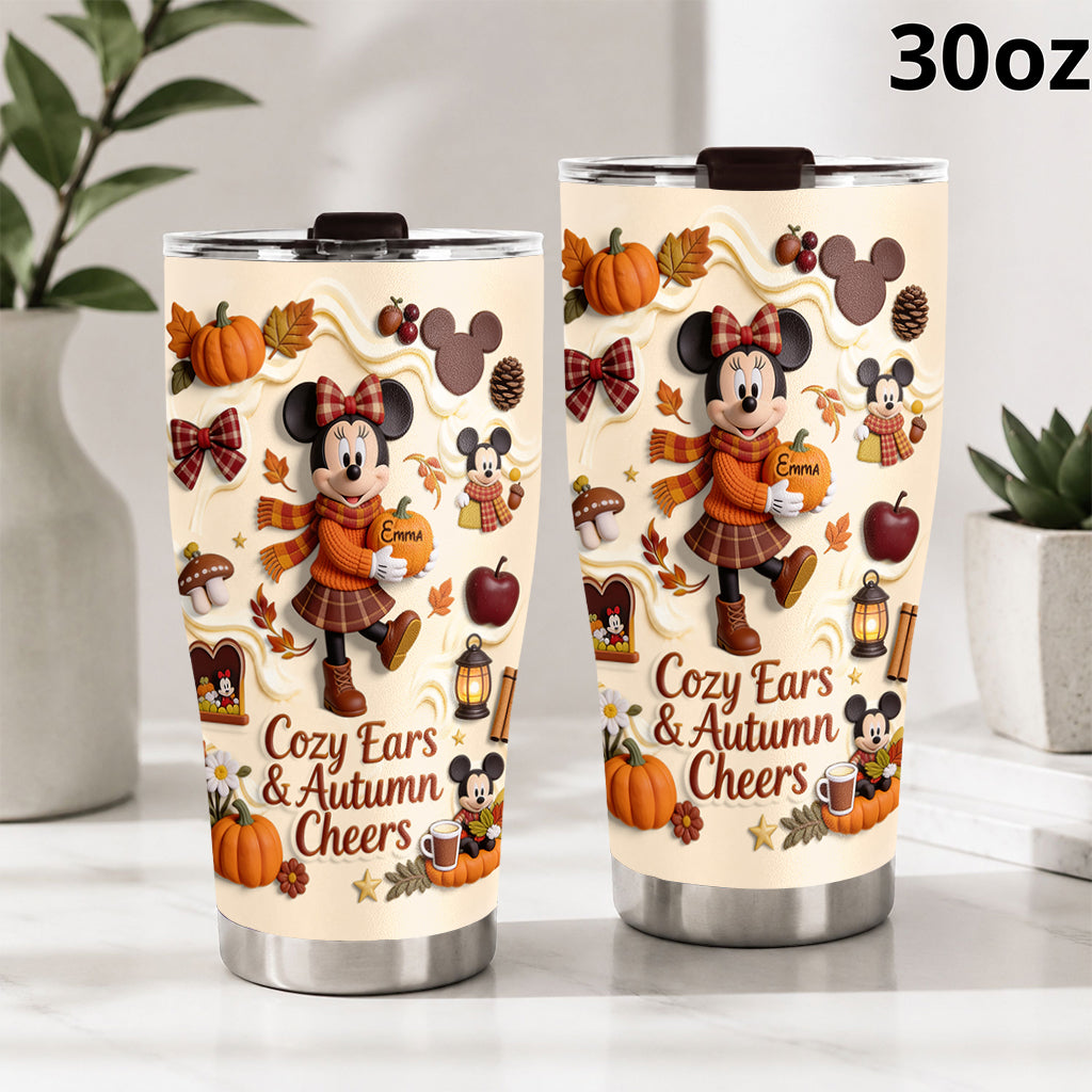 Cozy Ears & Autumn Cheers - Personalized Mouse Tumbler