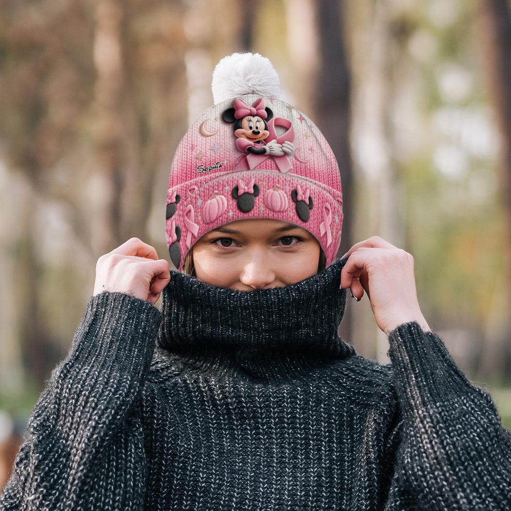 Fight Like A Girl - Personalized Breast Cancer Awareness Beanie Hat