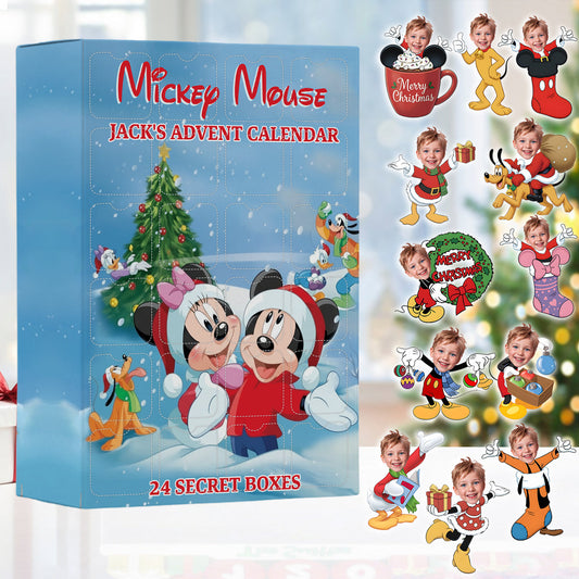Cartoon Mouse Family - Personalized Mouse Advent Calendar With Ornaments