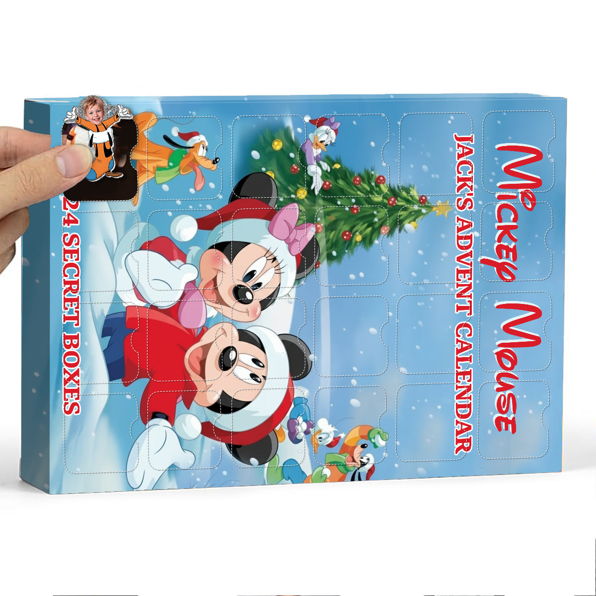 Cartoon Mouse Family - Personalized Mouse Advent Calendar With Ornaments