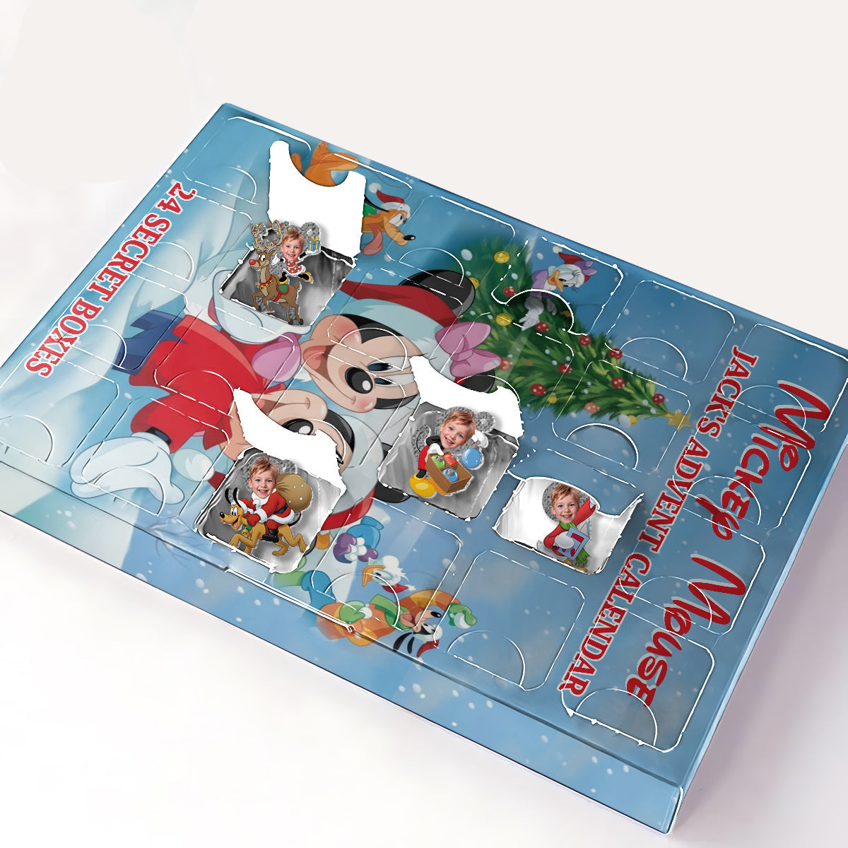 Cartoon Mouse Family - Personalized Mouse Advent Calendar With Ornaments